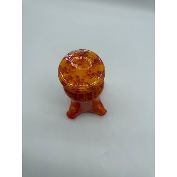 vintage Fenton Thumbprint orange glass vase - Picture 6 of 6